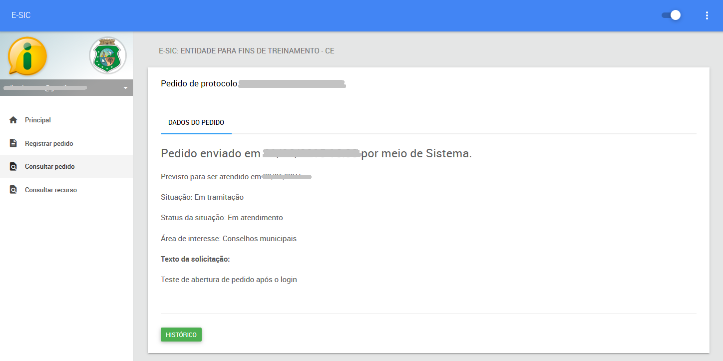 Lembrando que o texto não poderá ultrapassar a quantidade de 2000 caracteres, fato que impede o registro do seu pedido.