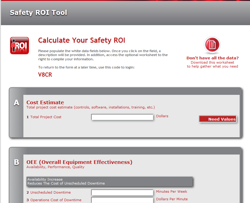 Ferramenta de ROI em Safety para