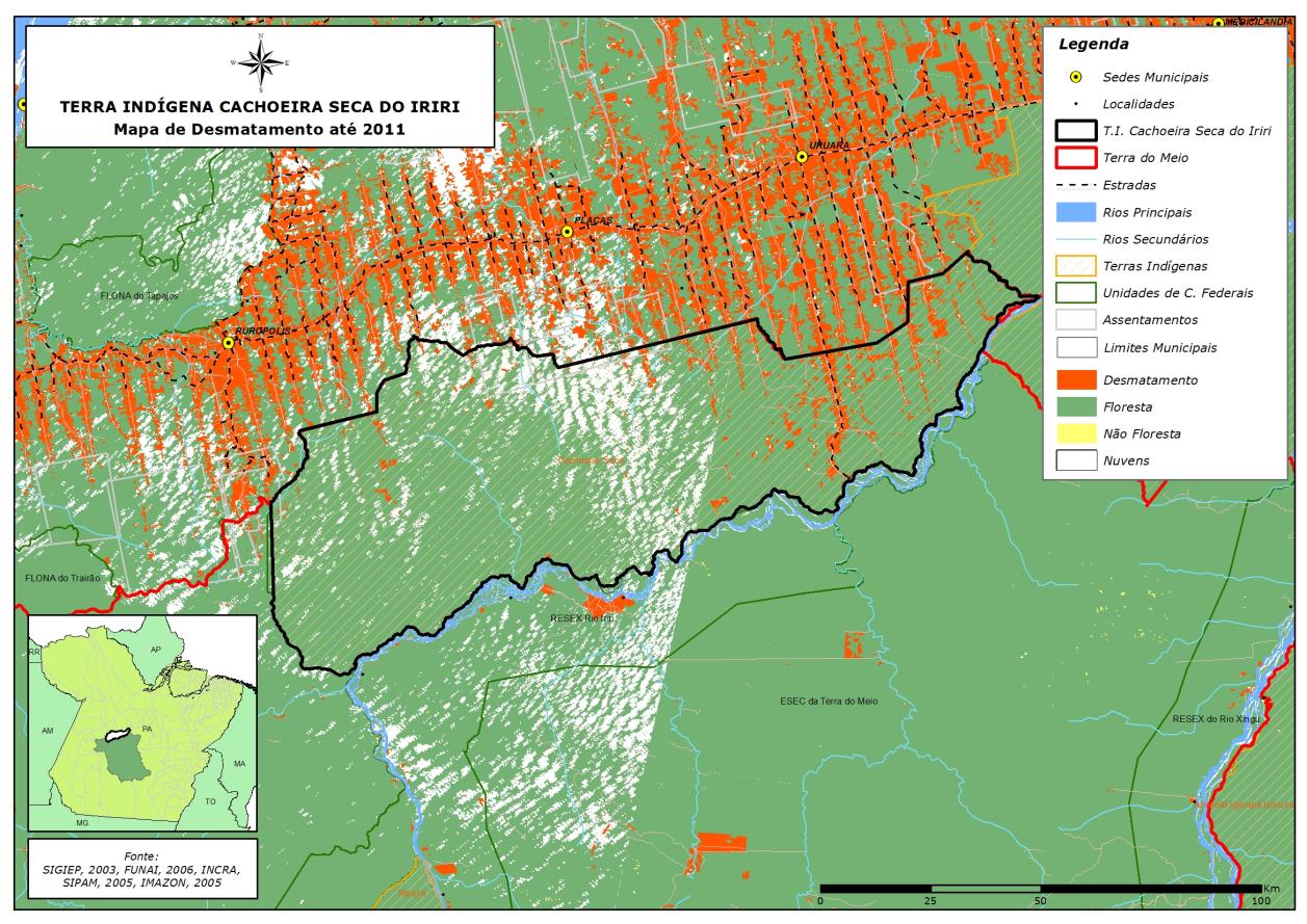 73 Figura 38. Taxas do desmatamento acumulado por área protegida até 2011.