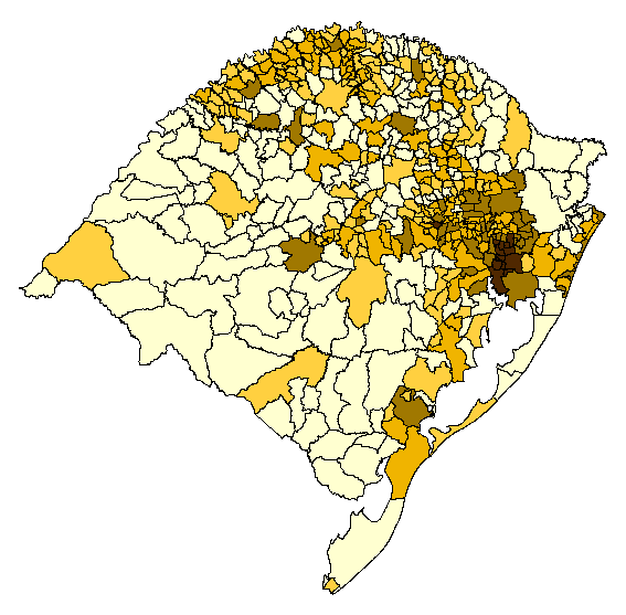 Geografia e População O Estado do Rio Grande do Sul possui uma extensão territorial de 281.730 km 2, o que corresponde a 3,3% do território nacional.