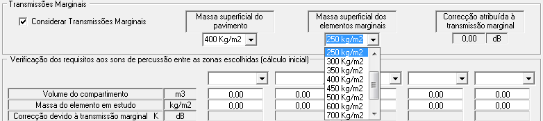 11. Cálculo de Isolamento a sons de percussão (simplificado) Figura 40 - Aspecto da imagem do módulo de percussão (método simplificado) Neste módulo, começa-se por escolher a situação em estudo.