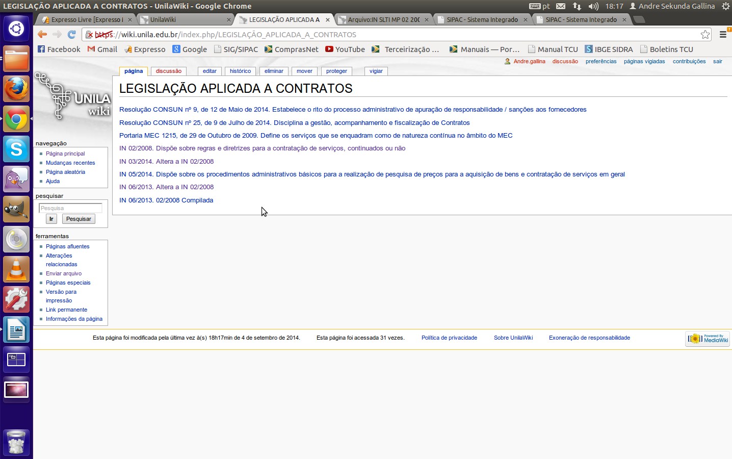 5.5 Na próxima tela, copie na linha de baixo o nome do último arquivo gravado na sub-pasta pretendida (no caso, LEGISLAÇÃO APLICADA A CONTRATOS).