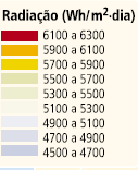 FIGURA 3: Radiação solar global diária - média anual típica (Wh/m².dia) - ANEEL, 2005 Fonte: ANEEL 2005 - adaptado: ATLAS Solarimétrico do Brasil.