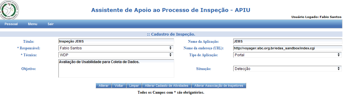 63 6. VERSÃO ATUAL DO ASSISTENTE - APIU Este capítulo descreve o APIU após a realização dos estudos experimentais e as melhorias que foram realizadas com base nos resultados desses estudos.