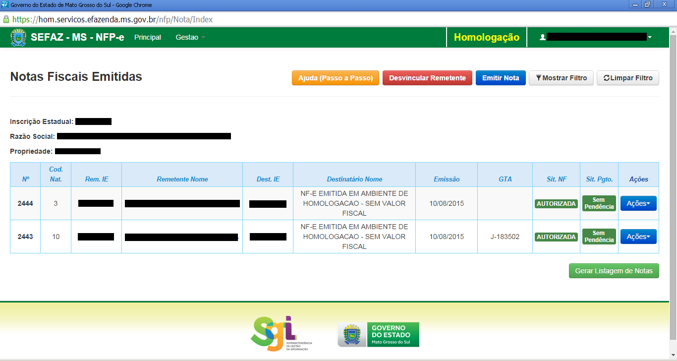 Aparecerá a tela 03: TELA 03 Clique