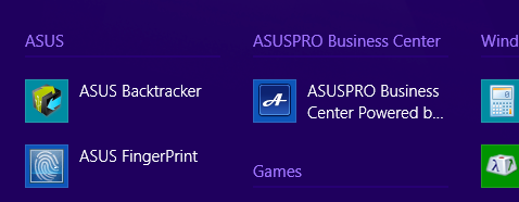 ASUSPRO Business Center O ASUSPRO Business Center é um centro de aplicativo que oferece alguns aplicativos exclusivos ASUS e o Intel Small Business Advantage (SBA) para melhroar a gerenciabilidade ao