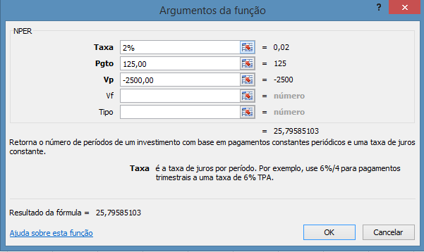 2% é a nossa taxa que está em meses.