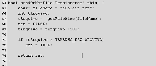 4.3. O Módulo Persistence Já no Módulo Persistence, existem as funções que determinam a criação, o uso e a necessidade de envio do arquivo de dados gravados.