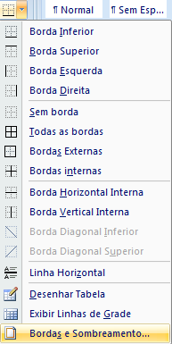 simples aplicadas a textos e parágrafos. Bordas na página como vimos quando estudamos a ABA Layout da Página e sombreamentos.