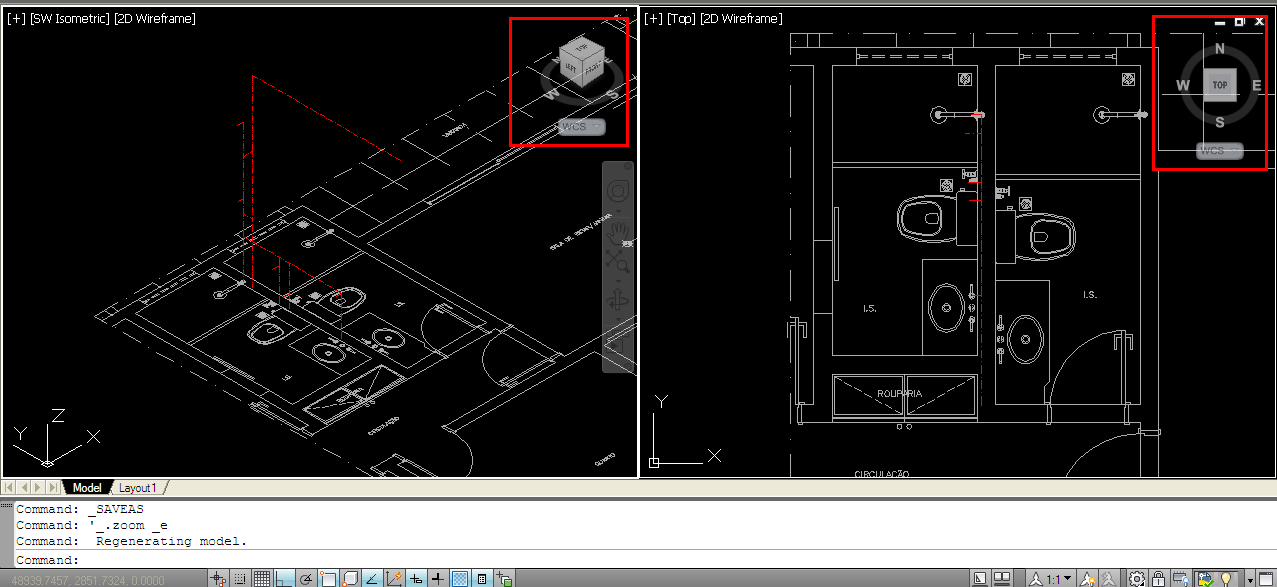 Configuração de viewports Para facilitar a visualização da evolução do projeto, utilize o recurso Viewport do AutoCAD. 1.