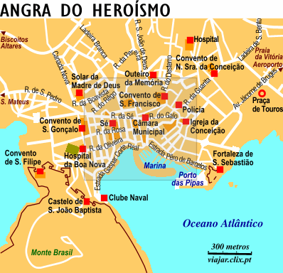 [Trabalho em grupos] Eis aqui acima a planta de Angra d0 Heroísmo, uma das mais belas cidades dos Açores e da República Portuguesa.