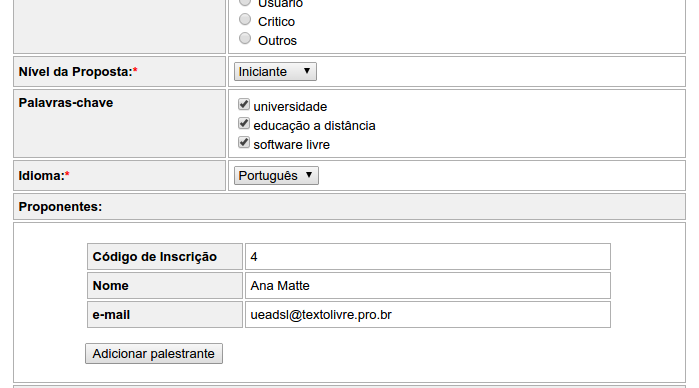 Outras palavras-chave podem ser propostas pelos professores.