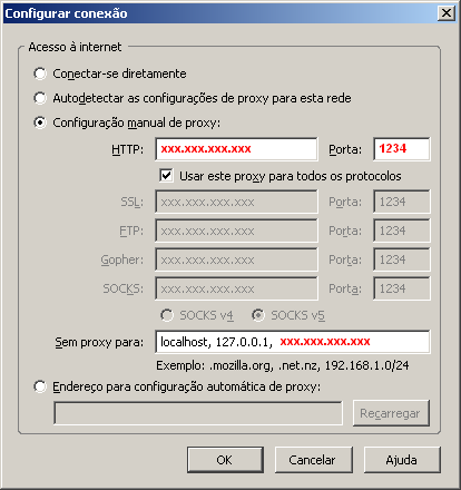 6.4: Configurando o navegador Mozilla Firefox 6.4.1 Abra o navegador, acesse o menu Ferramentas e selecione o subitem Opções. 6.4.2 Em Opções, clique no ícone Avançado, selecione a aba Rede e nela pressione o botão Configurações.