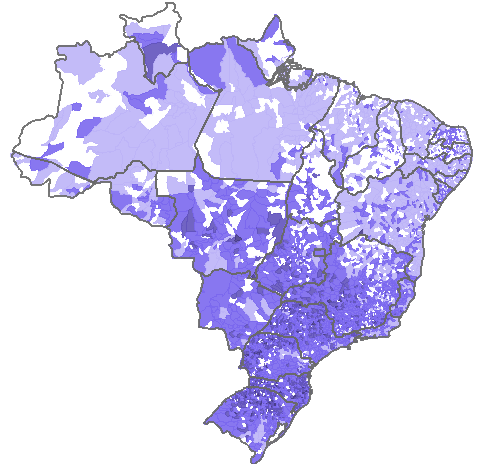 Inclusão Financeira: pontos de acesso multiplicaram-se pelo país Em 2000, 18% dos municípios tinham mais de 5 pontos por 10.000 adultos. Em 2010, essa porcentagem chega a 94%.