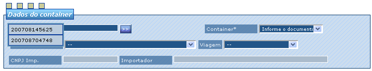 Na tabela de Menu, no ícone Registro Eletrônico, escolha a opção Registrar DI /DA. Clique sobre o botão existente ao longo do campo DI/DA.