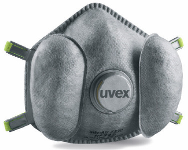 nariz flexível e ajustável, integrada no material 2 filtros extras com 3 válvulas de inalação para baixa resistência respiratória e maior conforto A máscara cumpre os requisitos dos testes de
