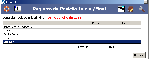 Acesse o Exercício Eletrônico e selecione a aba Posição Inicial/Final Informada. Clique em Transferir Saldos para os Razonetes. Indique o saldo Devedor ou Credor de cada conta.