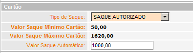 Fluxo BMG CARD Caso o cliente queira SACAR algum valor juntamente com a emissão do cartão, o Tipo de Saque deverá ser alterado para SAQUE AUTORIZADO e o Valor Saque Automático deverá ser preenchido