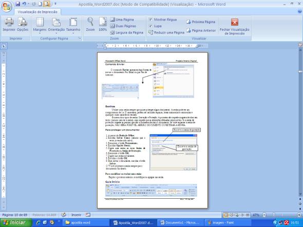 Microsoft Office Word Prof. Paulo Najar Comando Preparar O comando Preparar reúne funcionalidades relacionadas com as propriedades do documento (autor, título, etc.