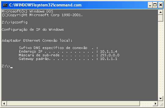 se programar o endereço IP do módulo com algum valor livre do tipo 192.168.1.X (por exemplo: 192.168.1.99).