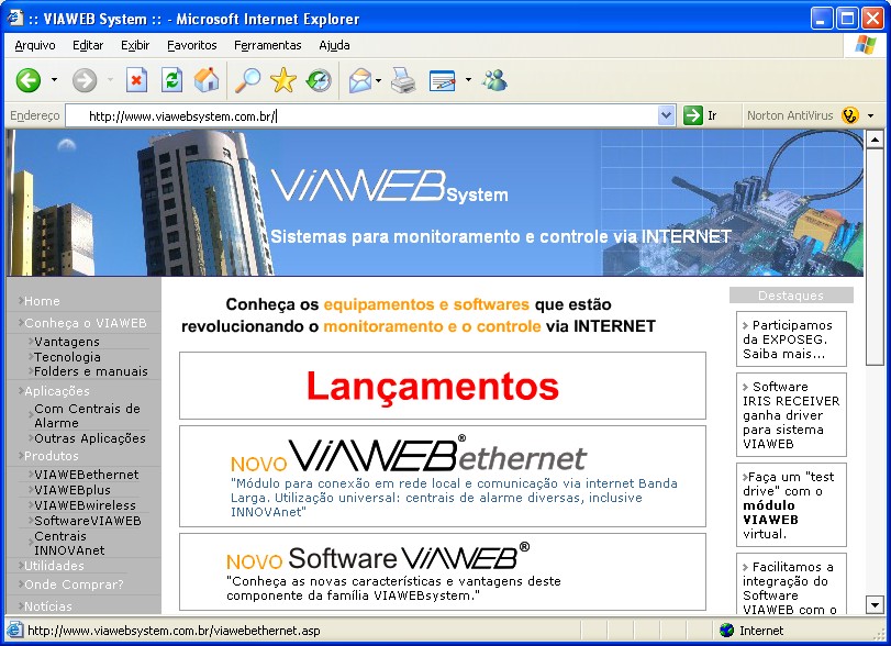 endereço digite: www.viawebsystem.com.br, verifique se é possível acessar o site.