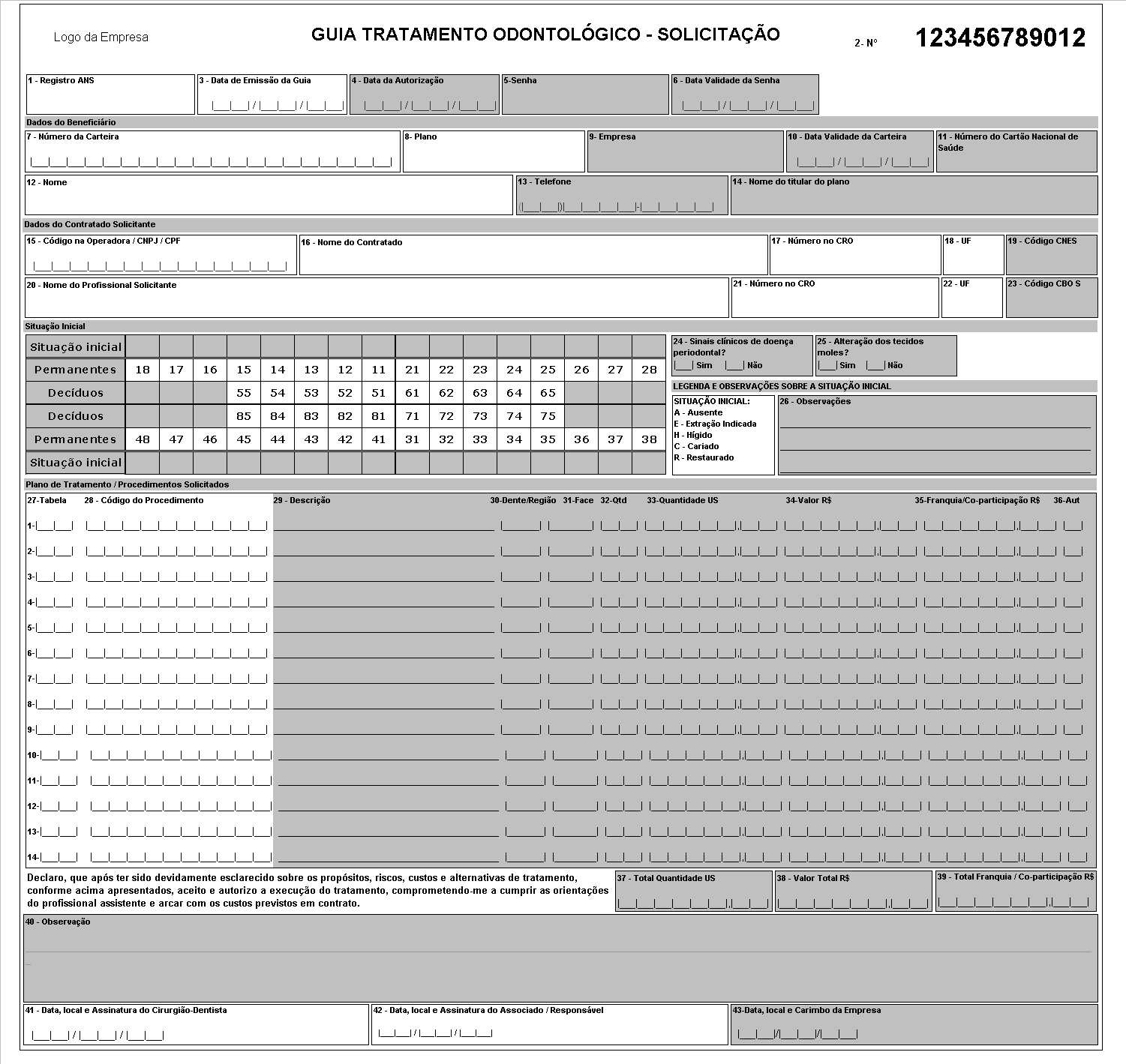 1.8. Guia Odontológica Solicitação