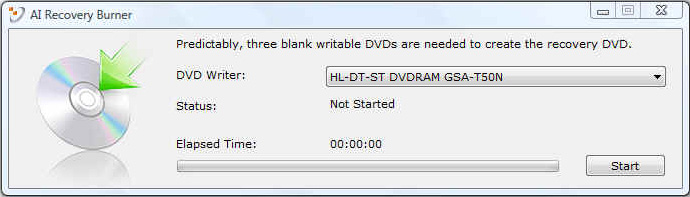 Recuperar Windows em todo HD. Esta opção irá apagar todas as partições de seu drive de disco rígido e cria uma nova partição do sistema como drive "C".