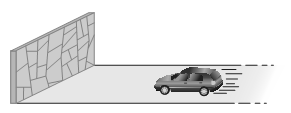 2. Um automóvel aproxima-se de um paredão, como ilustra a figura: É incorreto afirmar que: (A) o automóvel está em movimento em relação ao paredão.