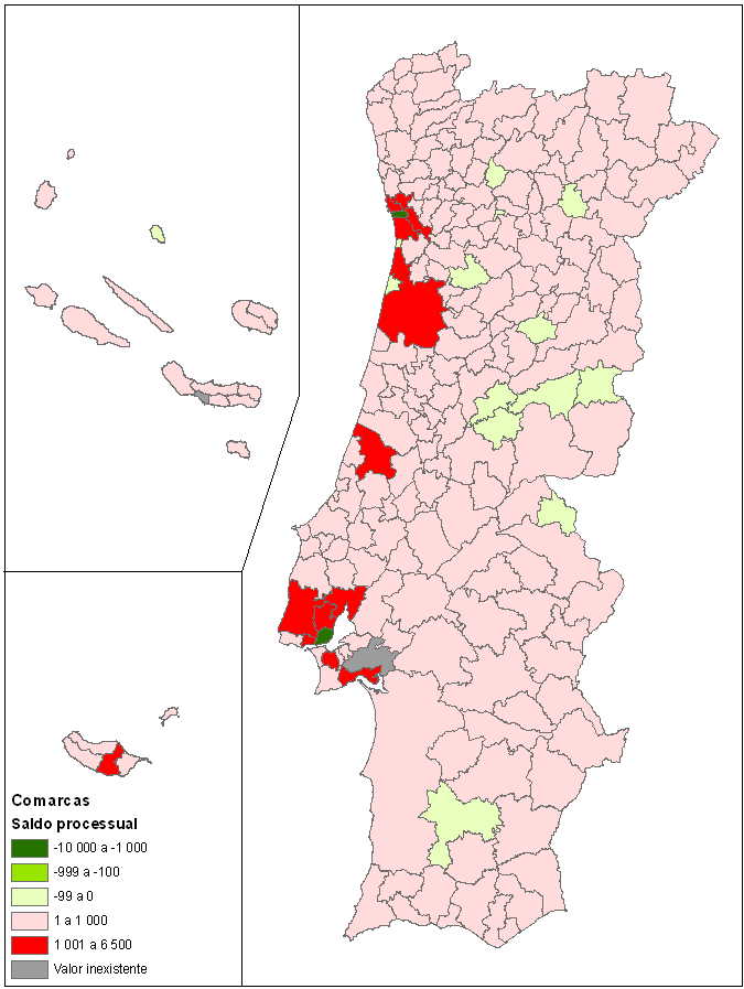 Figura 9 Saldo processual (entrados-findos) Acções executivas cíveis Janeiro a Agosto de 2009 Tribunais com saldo mais favorável : Tribunais com saldo mais desfavorável : Juízos Cíveis - Lisboa