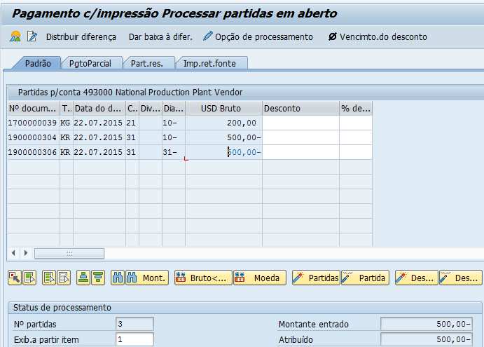 Será criado um documento de pagamento : Na sequência será