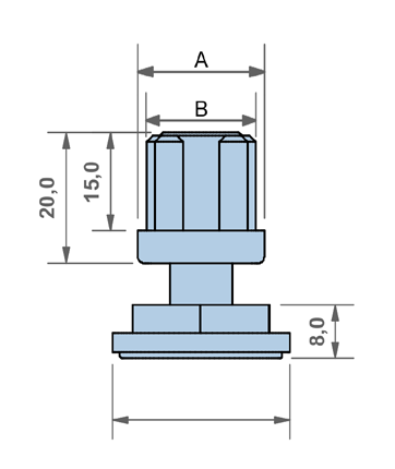 - 3mm lack polyamide(p) adjustable feet inserts with galvanized or stainless steel screw/nut Max height - 3mm PN.600 / PN.601 PN.600 27.8 29.3 31. 0.0 PN.600 I PN.601 27.8 28. 29.3 31.8 31. 31. 0.060 0.