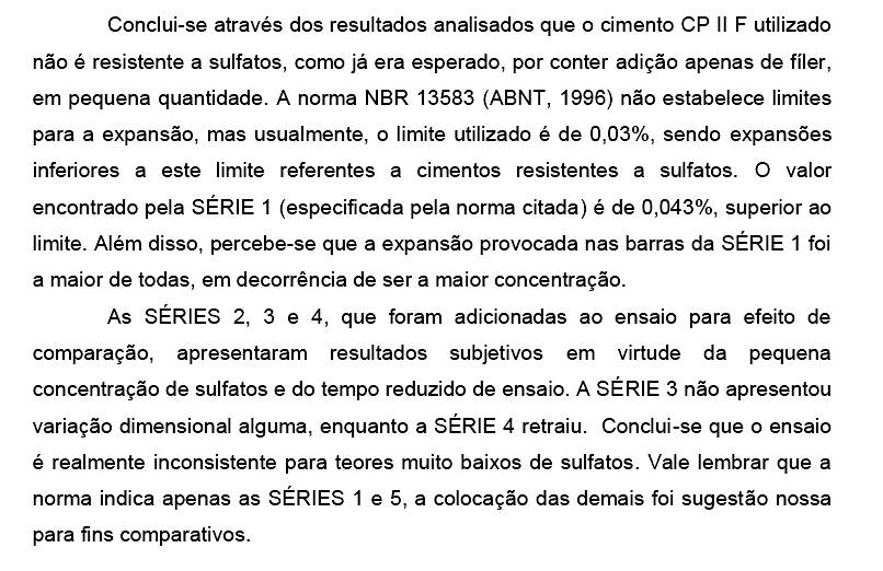 Fig. 39 : Gráfico resultante do ensaio - expansões