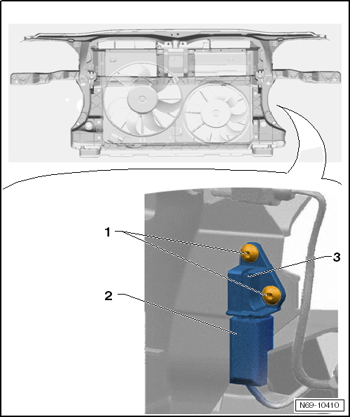 CC 2010, Passat 2006, Passat CC 2009, Passat Variant 2006 3 Desenroscar os parafusos -1- (4,5 Nm). 7.4.2 Montagem A montagem processa-se pela ordem inversa à desmontagem.