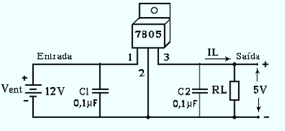 Figura 3: Conversor de 12v para 5v com o 7805 Fonte - http://ivairijs.vilabol.uol.com.br/regulador1.html TIP 41C Capacitor eletrolítico 1µf e 100nmf 5. METODOLOGIA DE CONSTRUÇÃO 5.