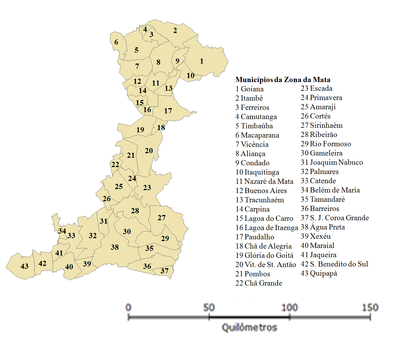 17 Figura 2. Mapa da Zona da Mata de Pernanbuco. Fonte: Elaborada pela autora.