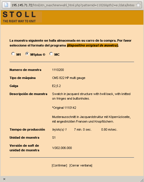 Confirmando, a amostra vai para a cesta virtual onde poderá ser baixada.