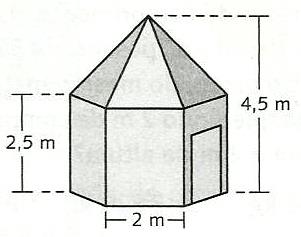 4) Determine o volume de uma pirâmide cuja planificação é: 5) Para atender a uma comunidade durante uma campanha de vacinação, foi erguida uma tenda como a representada