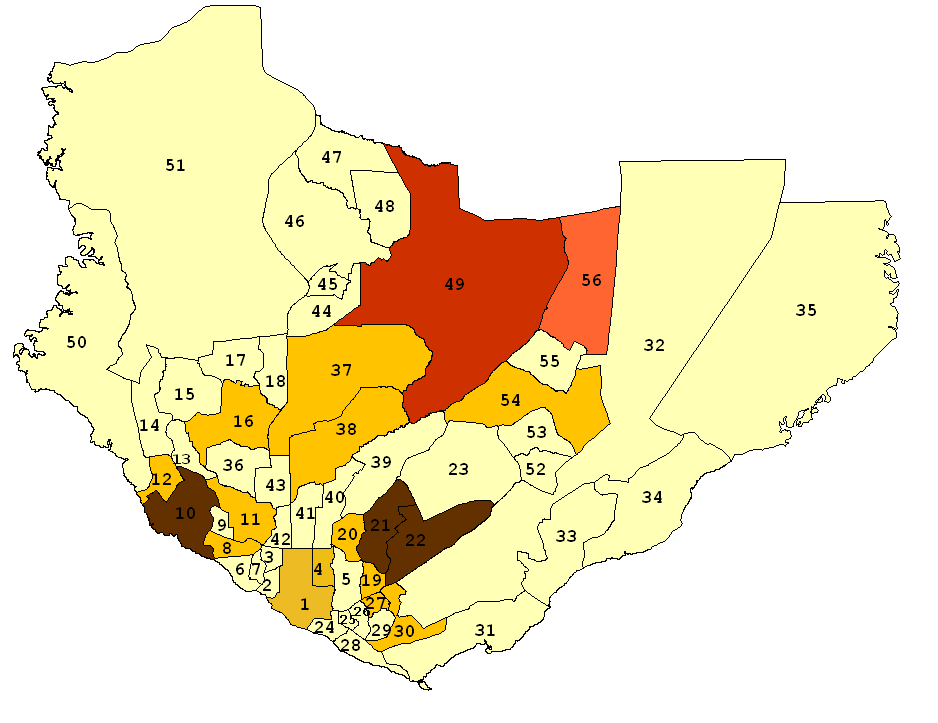 69 Figura 19 Distribuição espacial dos pacientes menores de 15 anos com dengue, na coorte estudada, segundo o bairro de residência. Manaus-AM, 2006 a 2007. Legenda 01 Centro 02 N. S.