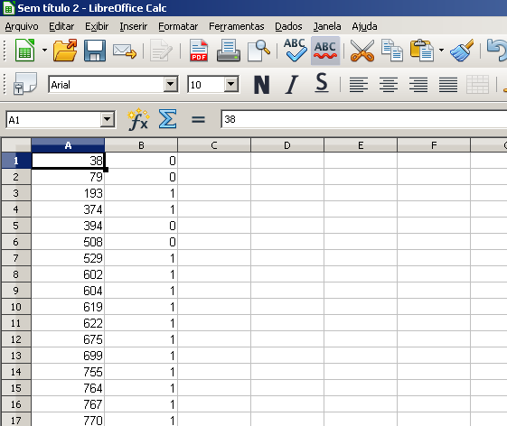 APRESENTAÇÃO DOS DADOS E CRIAÇÃO DO GRÁFICO NO CALC Para criar o gráfico no LibreOffice, OpenOffice ou BrOffice, utilizando o CALC como ferramenta de planilhas: - Abra o arquivo DAT com o Notepad