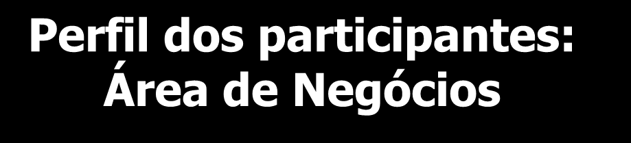 Perfil dos participantes: Área de Negócios A área