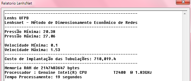 109 Figura 4.11 - Dimensionamento da rede Setor Secundário pelo LenhsNet Tabela 4.