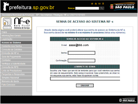 Nota Fiscal Eletrônica de Serviços NF-e Versão do