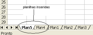 5 INSERIR CÉLULAS, LINHAS, COLUNAS E PLANILHA Para inserir células, linhas, colunas e planilhas bastam clicar na opção inserir e escolher a opção desejada que automaticamente será inserido na