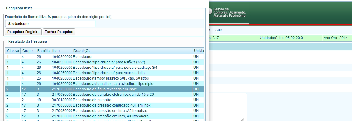 11 3. O material selecionado aparecerá com todos os dados necessários para a