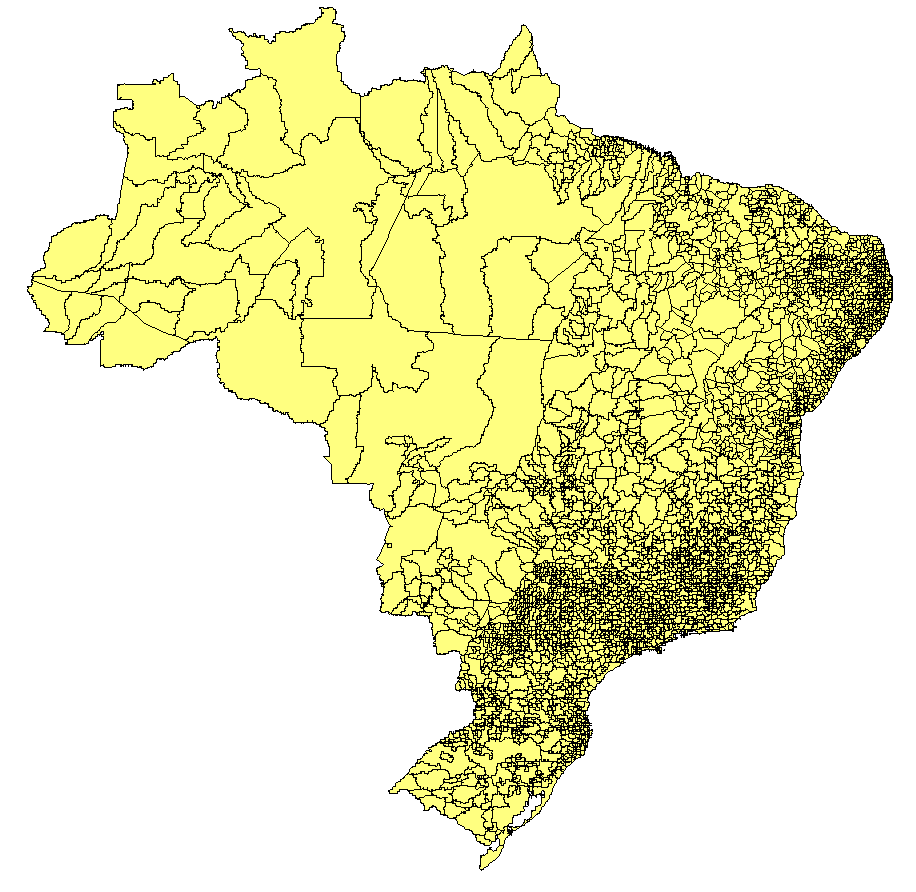 Fonte: IPEADATA/NEMESIS, com dados trabalhados pelo autor. Figura 4 Áreas mínimas comparáveis (AMCs) consideradas na pesquisa.