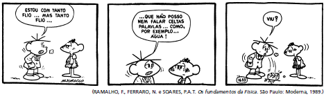 Gráfico especial UERJ 2003-1 a Fase 2 o Exame 28 G Leia a tirinha abaixo: Estou com tanto flio, tanto flio... que não posso nem falar celtas palavlas... como, por exemplo... água! Viu? P72 (U.F.- Uberlândia-MG) As temperaturas iniciais de uma massa m de um líquido A, 2 m de um líquido B, e 3 m de um líquido C são respectivamente iguais a 60ºC, 40ºC e 20ºC.