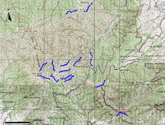 Figura 17. Localização geográfica das linhas de amostragem com tracking tunnels.