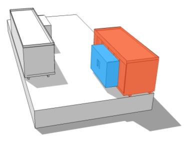 (figura 8 a). A posição deste novo elemento compositivo é relativamente flexível: paralela ou perpendicular aos outros blocos (figura 8 b e c).