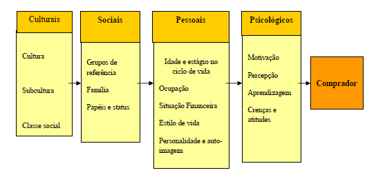 28 Já os fatores psicológicos afetam a decisão da compra dos consumidores de uma forma, com os seguintes fatores: motivação, aprendizagem, percepção, crenças e atitudes.