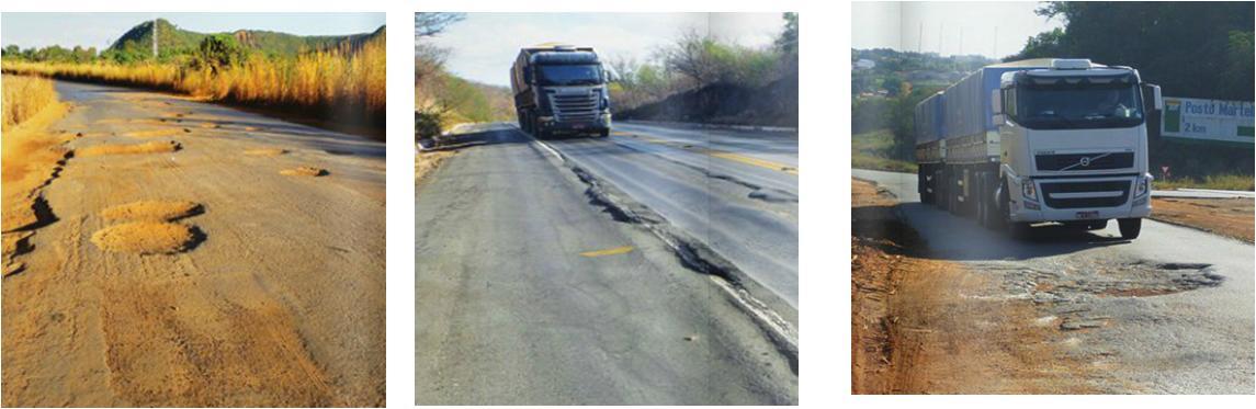 Transporte Rodoviário BRASIL apresenta 45,9% de problemas de pavimentação.